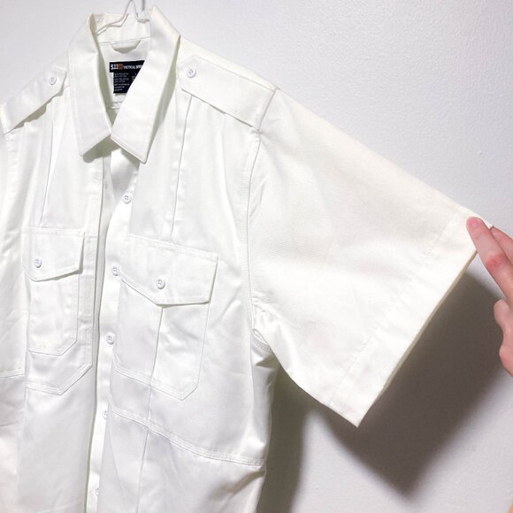3 FOR $15 Mens uniform short sleeve shirt button down L White - Picture 7 of 13